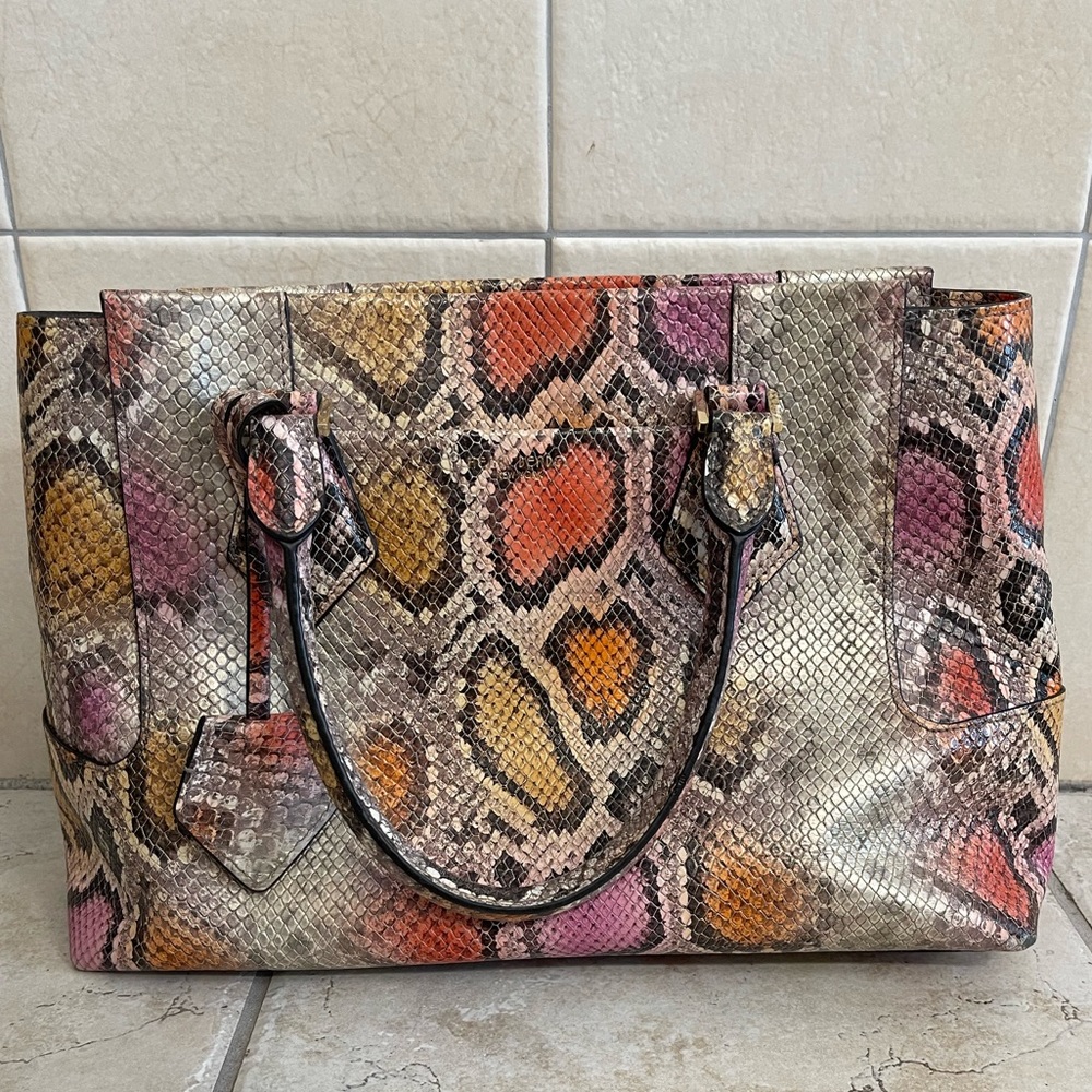Henri Bendel multicolor snake print bag